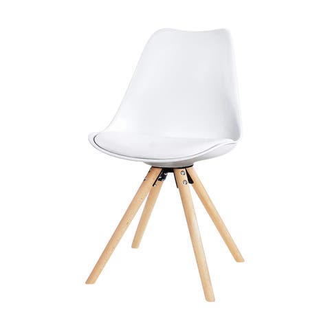 Legno eetkamerstoel wit - houten onderstel