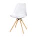 Legno eetkamerstoel wit - houten onderstel