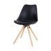 Legno eetkamerstoel zwart - houten onderstel