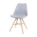 Medina eetkamerstoel lichtgrijs - houten onderstel