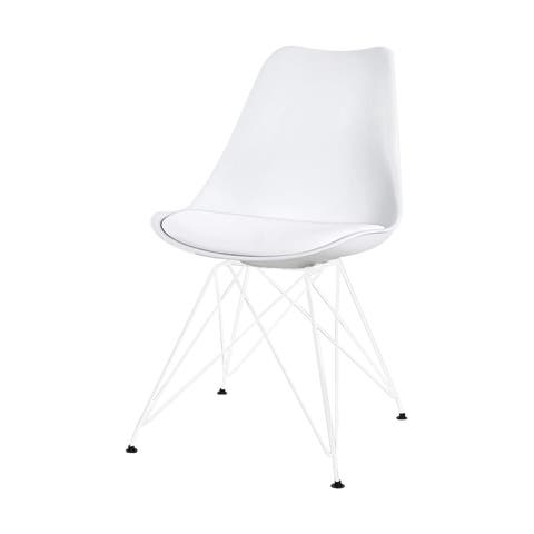 Metal eetkamerstoel wit - wit onderstel