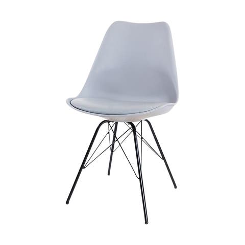 Poluga eetkamerstoel lichtgrijs - zwart onderstel