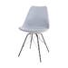 Poluga eetkamerstoel lichtgrijs - zwart onderstel