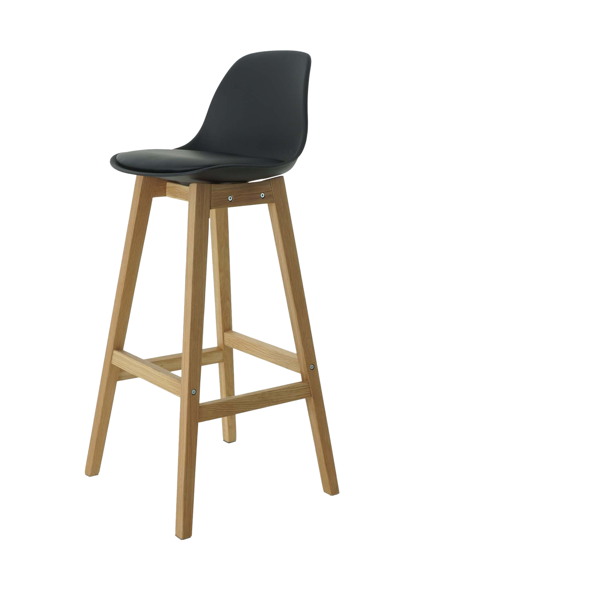 Drevo barkruk zwart - houten onderstel - 73 cm 