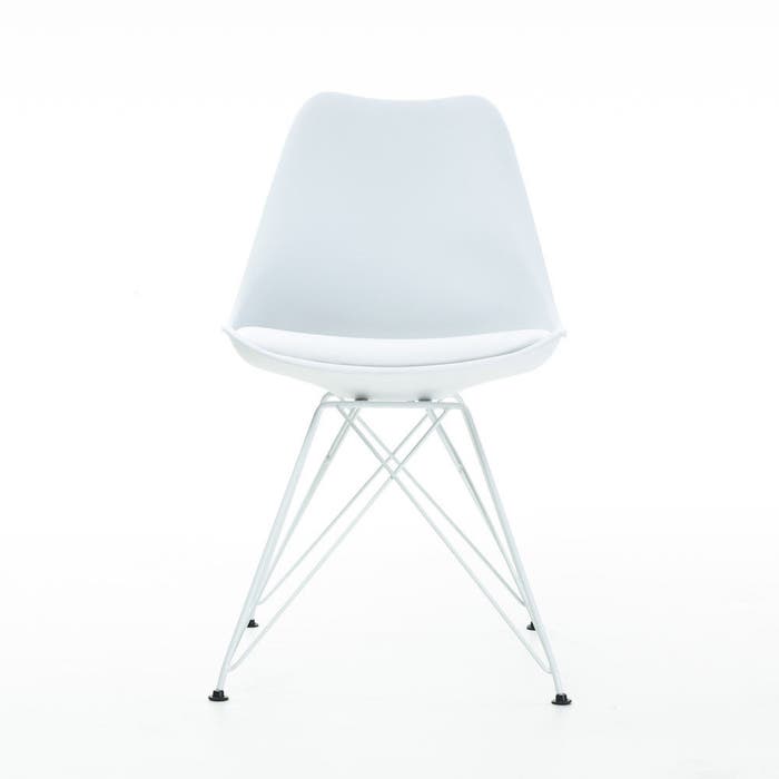 Metal Stoel wit - Wit onderstel - Set van 2 