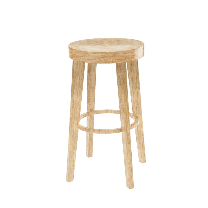 Fico houten barkruk naturel - 61 cm - kookeiland - keuken