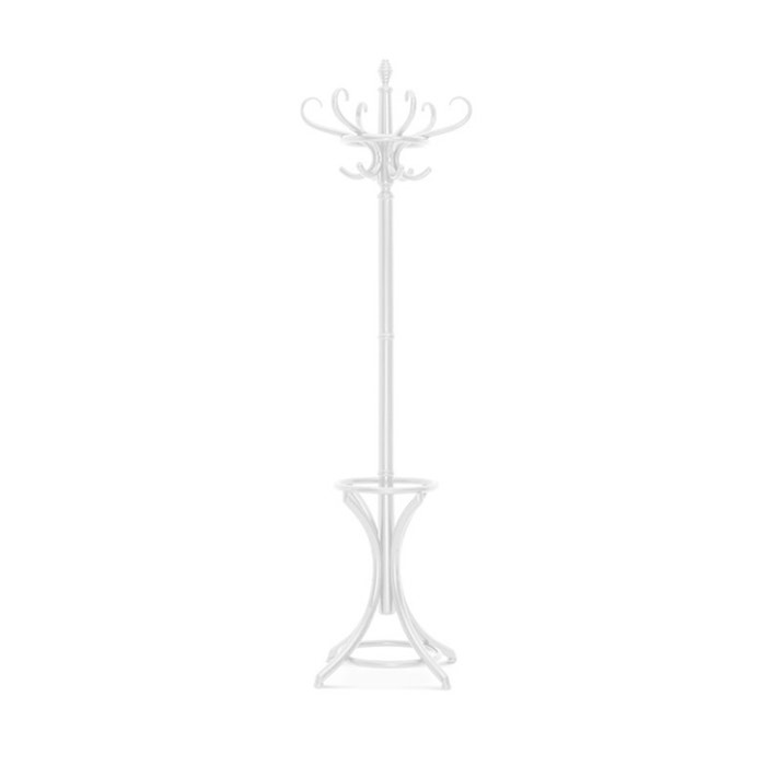 Alice houten staande kapstok wit - 185 cm - thonet - buighout - paraplu houder - klassiek - 16 haakjes