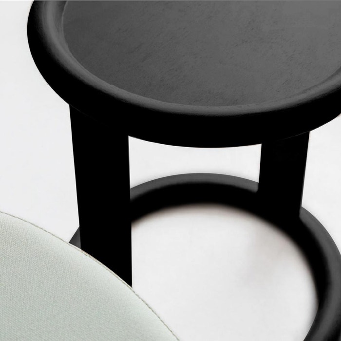 Lucien houten bijzettafel zwart - Ø 50 cm - tafeltje - bank - design - industrieel - klein - hout rond - scandinavisch