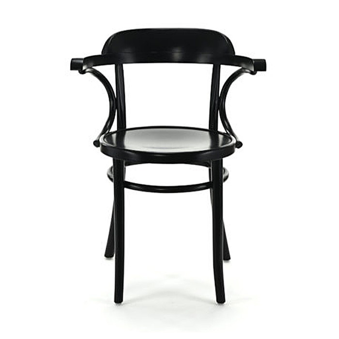 Thijs houten eetkamerstoel zwart met armleuningen - thonet - buighout