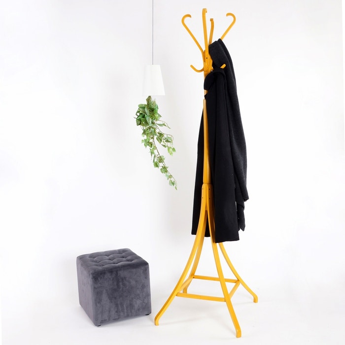 Fara houten staande kapstok geel - 182 cm - buighout - klassiek