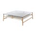 Fawn coffee table houten salontafel whitewash - met glazen tafelblad grey - 90 x 90 cm