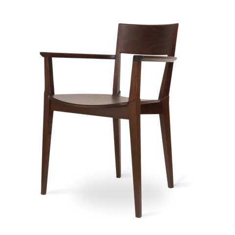 Felda houten eetkamerstoel walnoot - met armleuningen