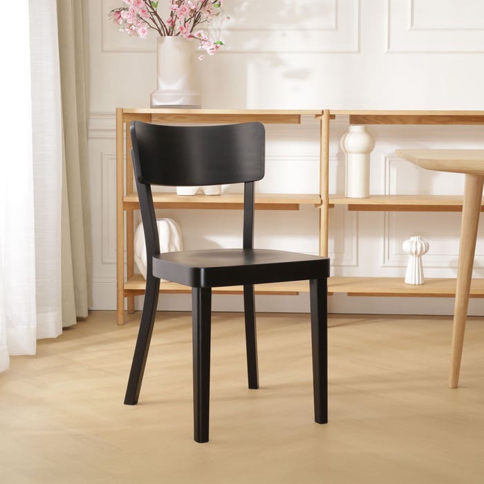 Fergus houten eetkamerstoel zwart gebeitst - eettafelstoel - modern - comfortabele