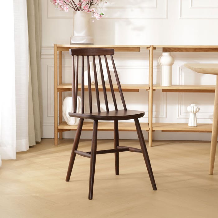 Filou houten spijlenstoel walnoot - retro - eettafelstoel - bruin - spijlenstoel - scandinavisch