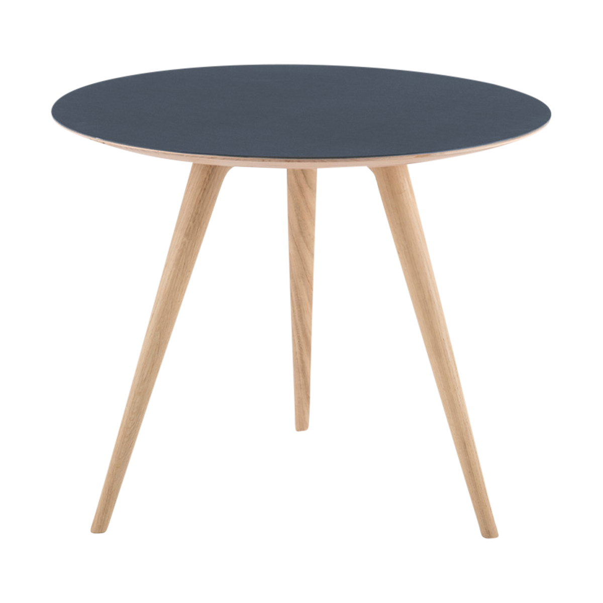 Classificatie Kreet handelaar Arp side table houten bijzettafel whitewash - met linoleum tafelblad olive  - Ø 55 cm | Gewoonstijl