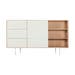 Fina dresser houten dressoir linoleum mushroom whitewash - 176 x 100 cm