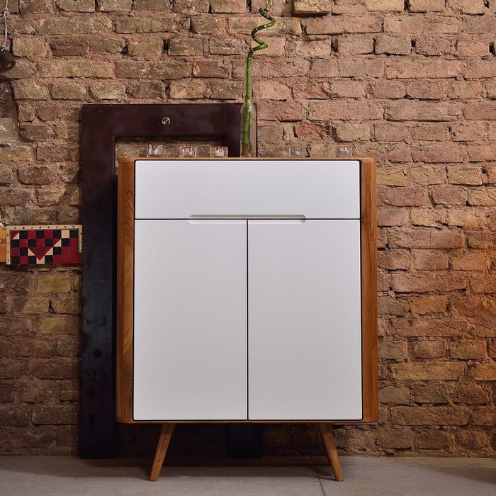 Ena dresser 90 houten ladekast whitewash - 90 x 110 cm - scandinavisch - dressoir
