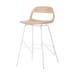 Leina bar chair - barkruk met houten zitting en wit onderstel - 65 cm