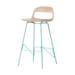 Leina bar chair - barkruk met houten zitting en groen onderstel - 75 cm