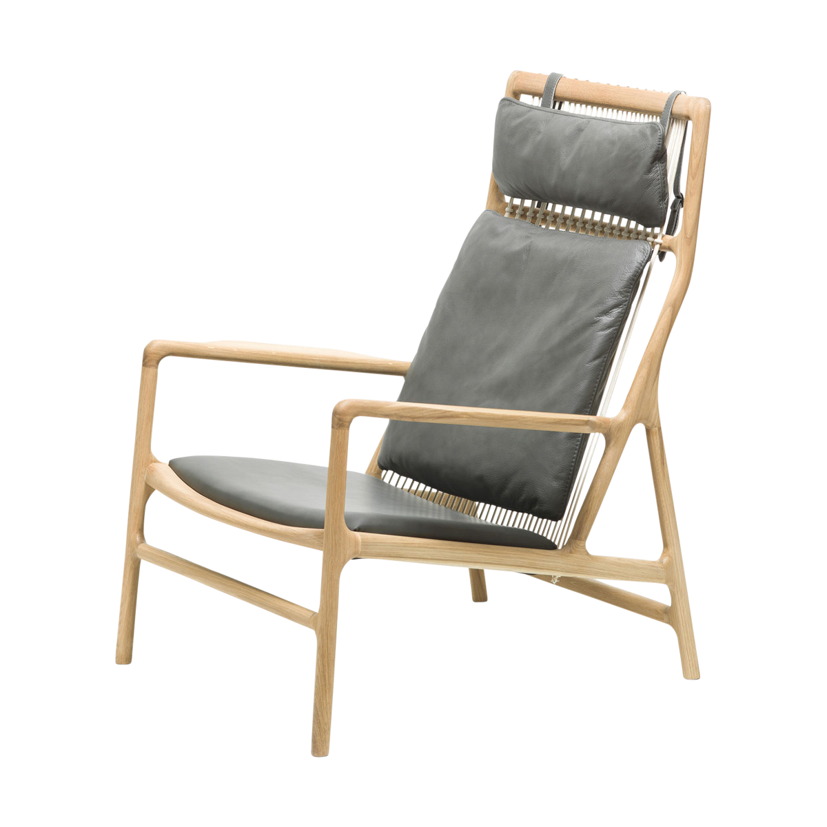 Dedo lounge chair - fauteuil dakar leather grey 1258