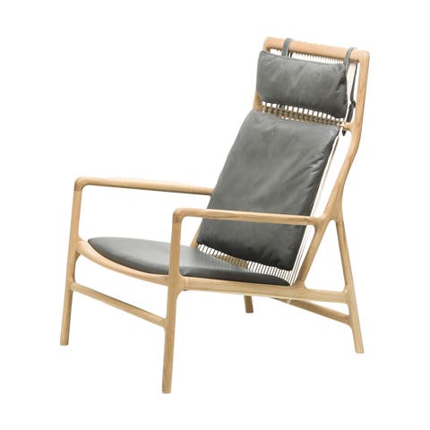 Dedo lounge chair - fauteuil dakar leather grey 1258