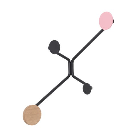 Hook coat rack inner corners - wandkapstok pink