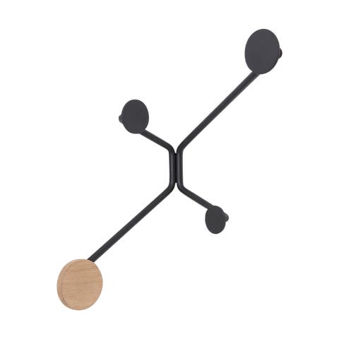 Hook coat rack inner corners - wandkapstok black