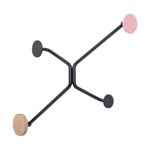 Hook coat rack straight walls - wandkapstok pink