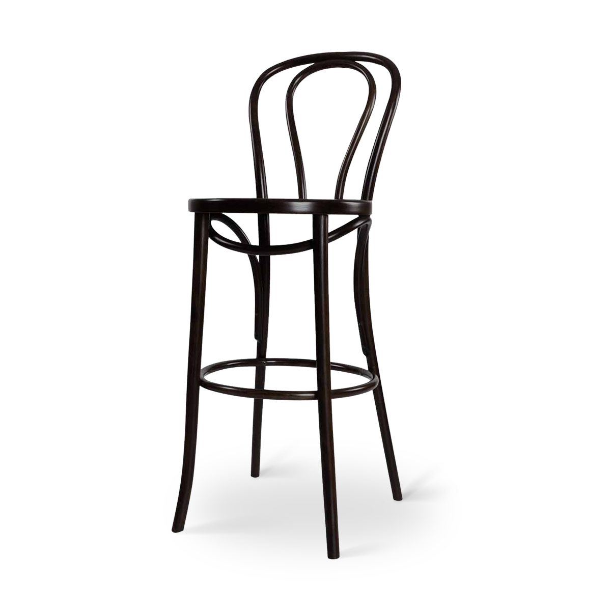 Vienna Thonet No. 18 houten barkruk zwart gebeitst - 75 cm