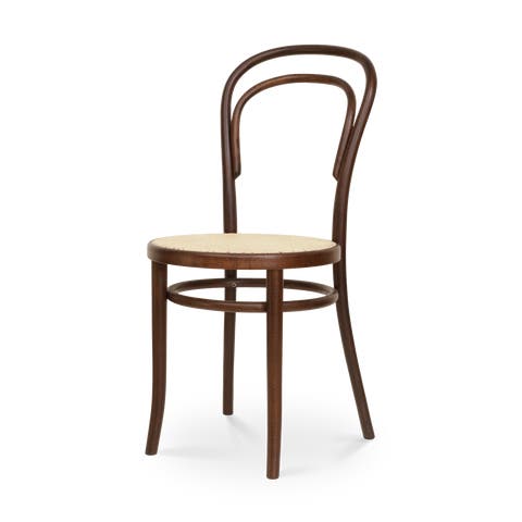 Vienna Thonet No. 14 houten bistrostoel walnoot - met rotan zitting