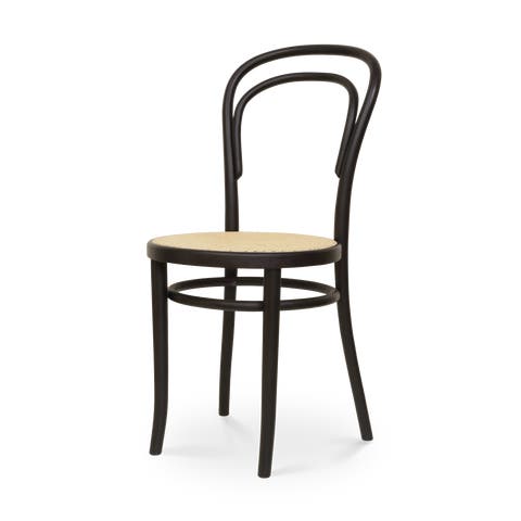 Vienna Thonet No. 14 houten bistrostoel zwart - met rotan zitting