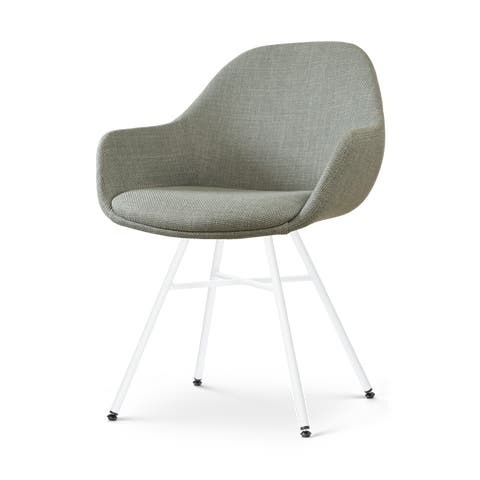 Noa-Mae eetkamerstoel saliegroen - wit onderstel
