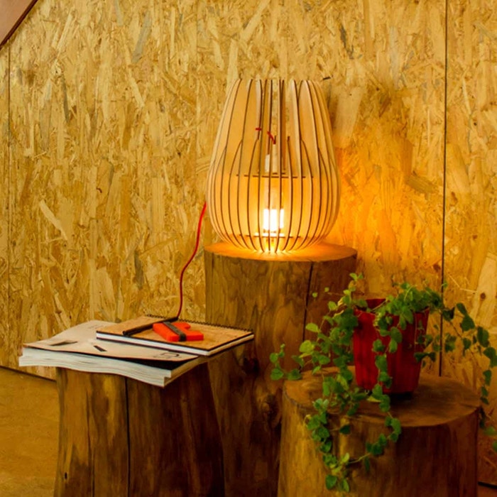 Halley S houten hanglamp small - met koordset zwart - Ø 25 cm 