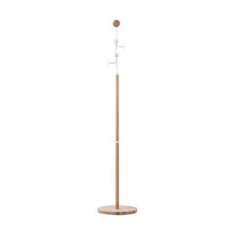 Hook coat stand houten staande kapstok white - 170 cm