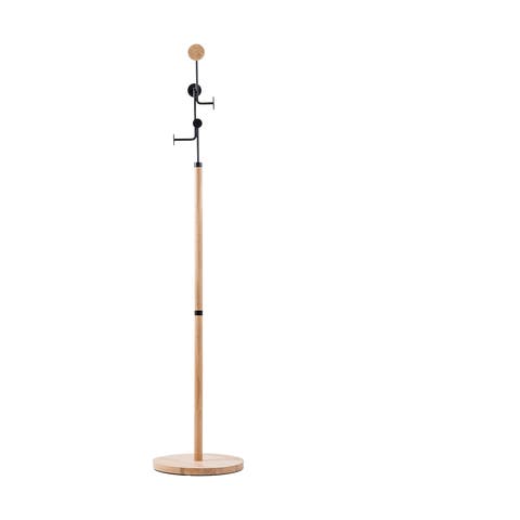 Hook coat stand houten staande kapstok black - 170 cm