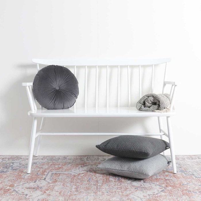 Hannah ronde sierkussen velvet grijs - Ø 45 cm - fluwelen - velours