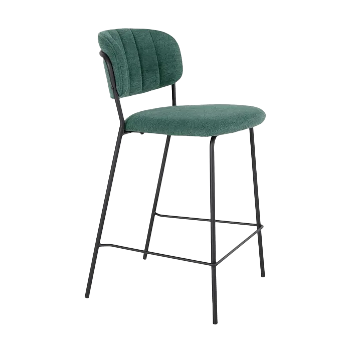 Levi barkruk donkergroen - 65 cm - keuken - kookeiland - gestoffeerd