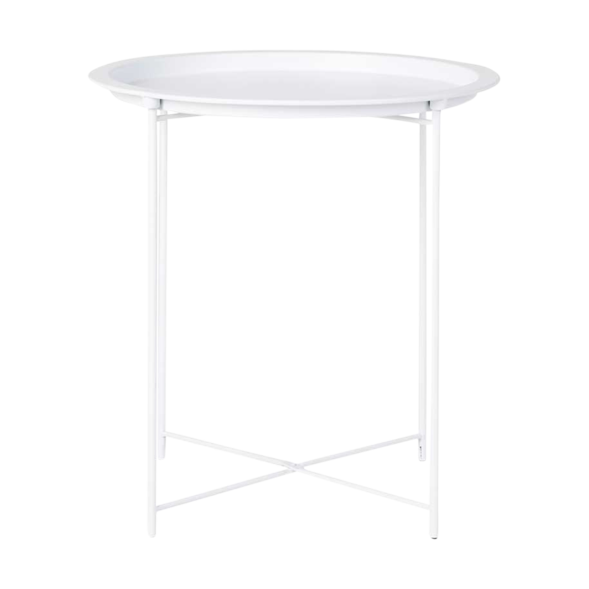 Tiffany metalen bijzettafel wit - Ø 47 cm