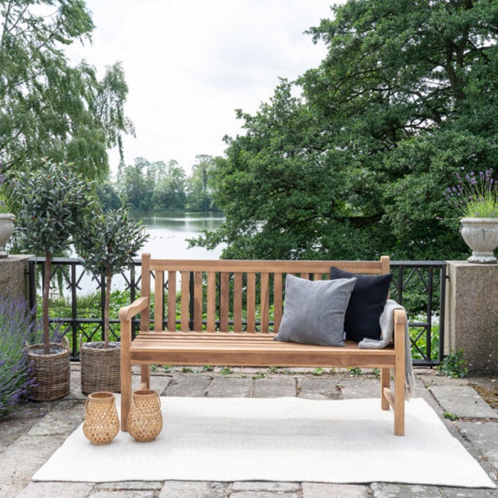Lena houten tuinbank naturel - 150 x 60 cm - buiten bank - teakhouten