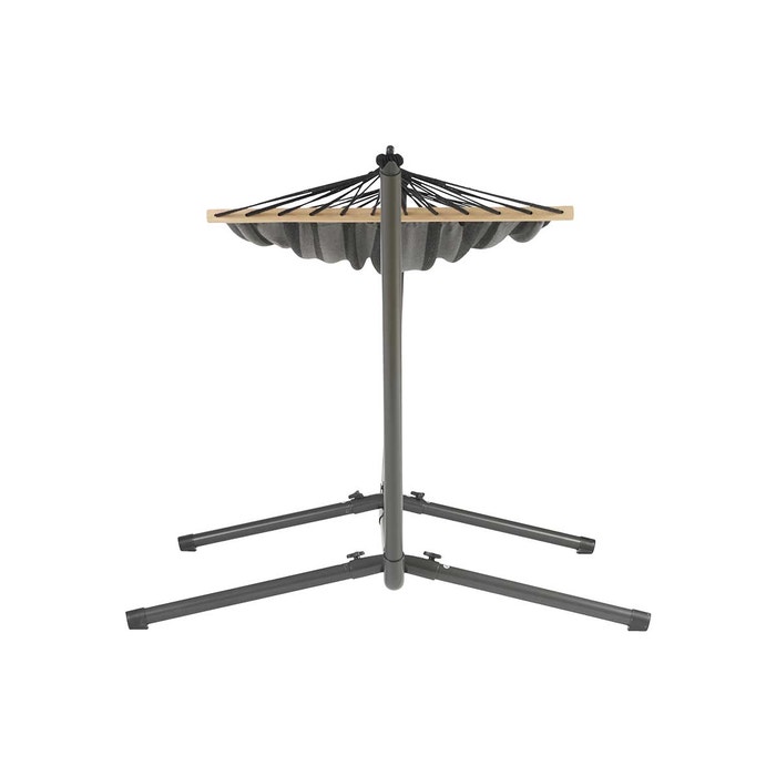 Len hangmat donkergrijs - inclusief frame - 200 x 100 cm - katoenen