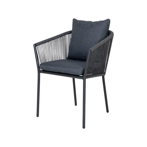 Mexx aluminium tuinstoel donkergrijs - met armleuning en kussen