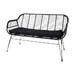 Madelein rotan tuinbank zwart - met zitkussen