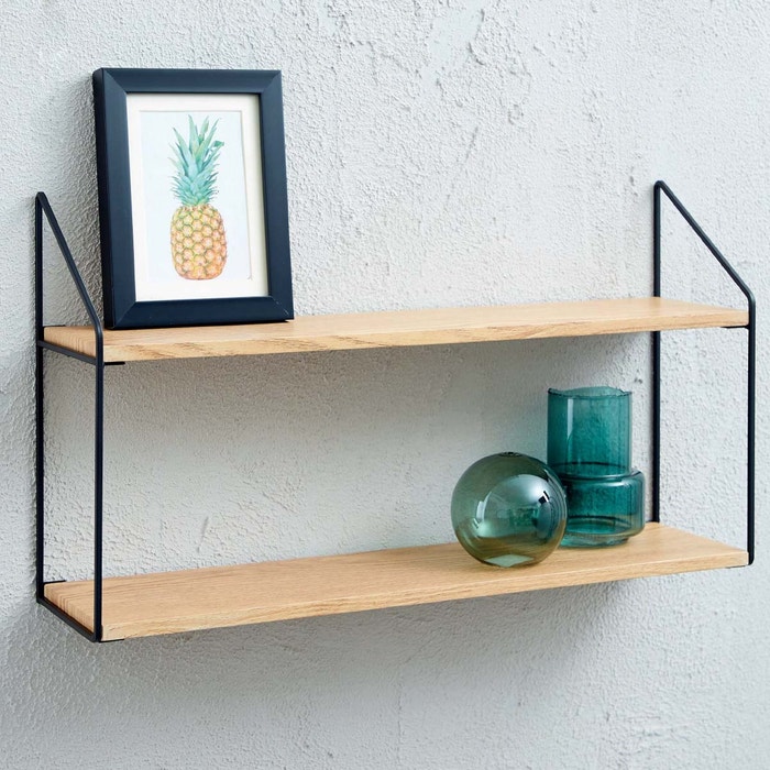 Cara houten wandrek naturel - 60 x 33 cm - wandplank - wandkast