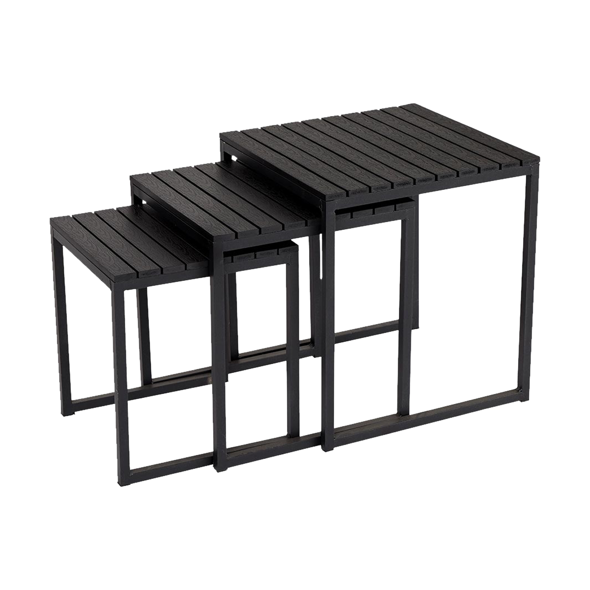 Adam tuin bijzettafels zwart - set van 3