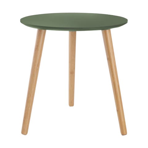 Esma houten bijzettafel groen - Ø 40 cm