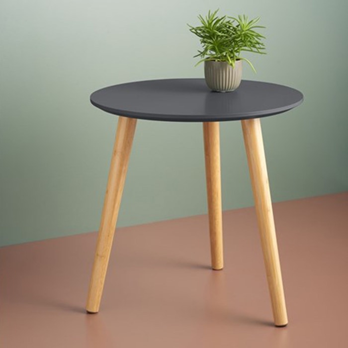 Esma houten bijzettafel donkergrijs - Ø 40 cm - ronde
