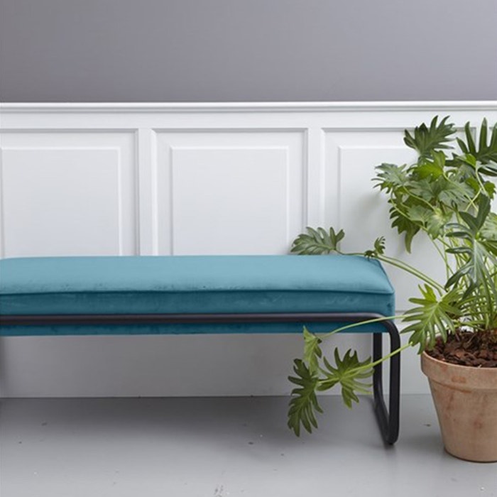 Stijn velvet bankje oceaan blauw - 110 x 37 cm - halbankje - fluweel