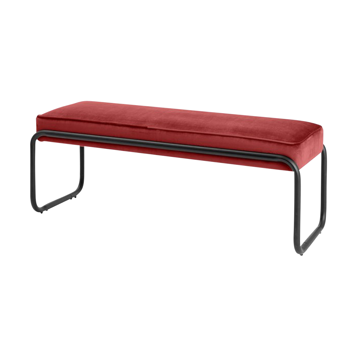 Stijn velvet bankje rood - 110 x 37 cm