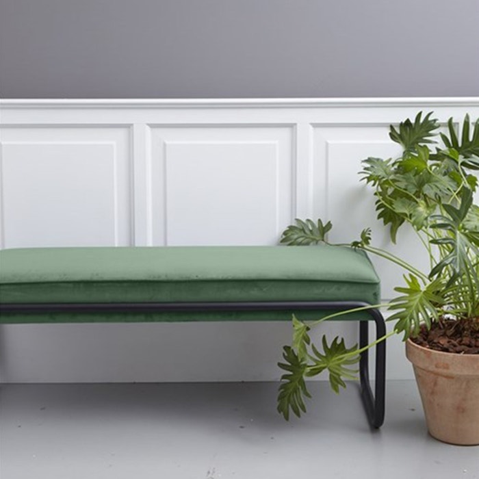 Stijn velvet bankje groen - 110 x 37 cm - fluwelen - eettafelbank