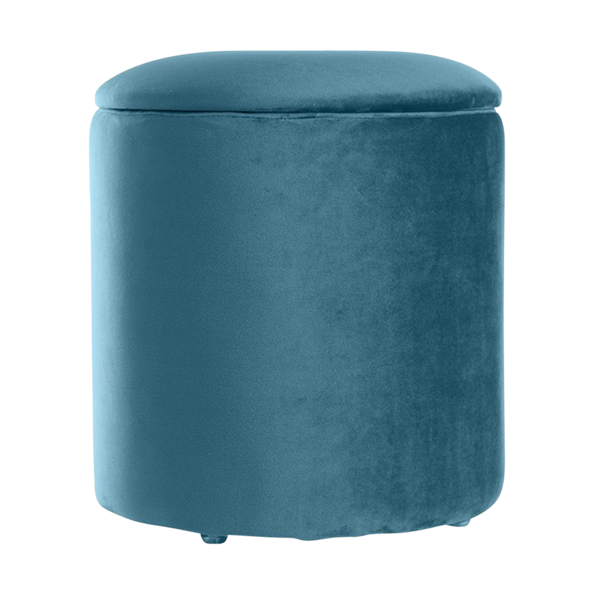Romy velvet poef blauw - Ø 36 cm